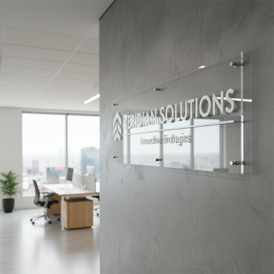Modern Acrylic Wall Logo Sign for Office Branding obryal