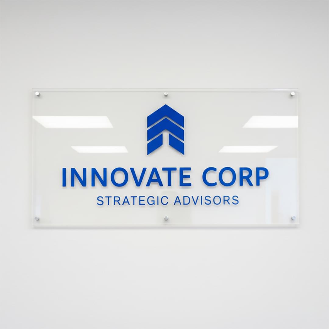 Backlit Acrylic Round Logo | Office Wall Signage