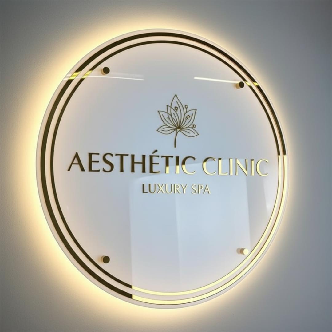 LED Backlit Round Acrylic Logo Sign for Business