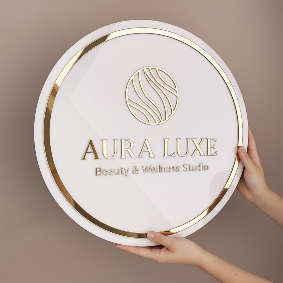 Custom Round Acrylic Logo Sign | Premium Wall Branding