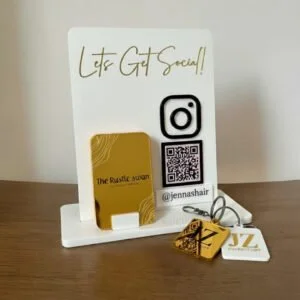 Custom Acrylic QR Scanner Stand for Businesses by obryal