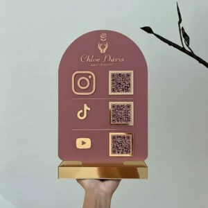Acrylic Social Media QR Code Sign with Logo by obryal